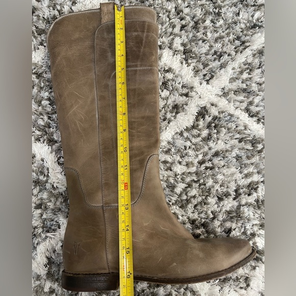 Frye Paige Tall Riding Boot: Tan Burnished Leather-77534 - Picture 10 of 10